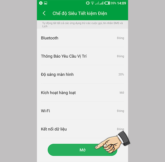 Kích hoạt tính năng
